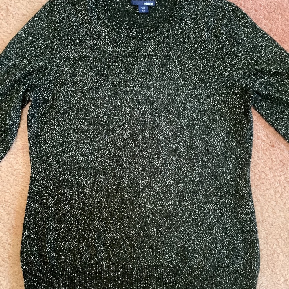 Black and silver Basic Edition top. Size Large